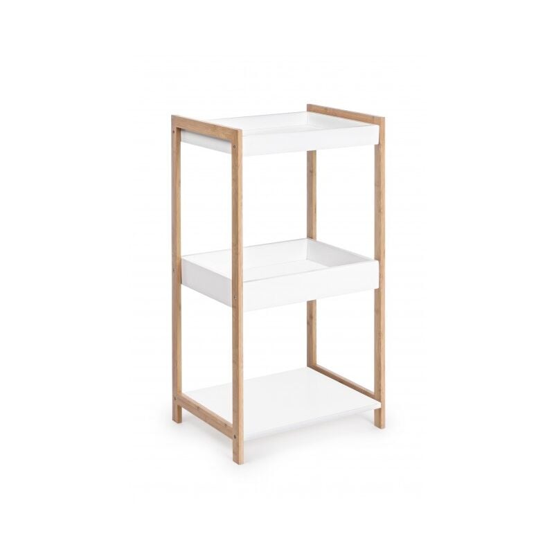 Mueble Porta objetos 79 cm con estructura de madera de bambú y 3 estantes color blanco mate | Blanco
Mueble Porta objetos 79 cm con estructura de madera de bambú y 3 estantes color blanco mate | Blanco