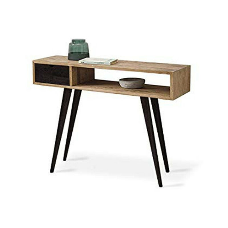 Mueble Recibidor-Entrada, Diseño Industrial-Vintage, Cajón, Estante y Patas, Acabado Madera Maciza color Natural y negra
Mueble Recibidor-Entrada, Diseño Industrial-Vintage, Cajón, Estante y Patas, Acabado Madera Maciza color Natural y negra
