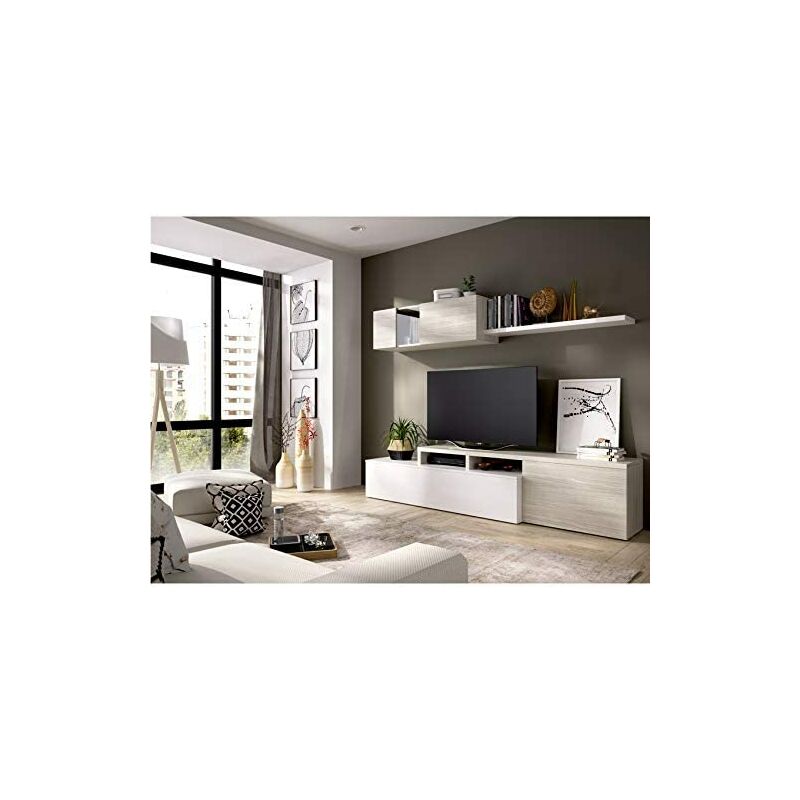 Hd Deco - Mueble Salon moderno, medidas:Alto:180cm - Ancho:200cm - Fondo:41cm (Blanco Brillo y Gris)
Hd Deco - Mueble Salon moderno, medidas:Alto:180cm - Ancho:200cm - Fondo:41cm (Blanco Brillo y Gris)