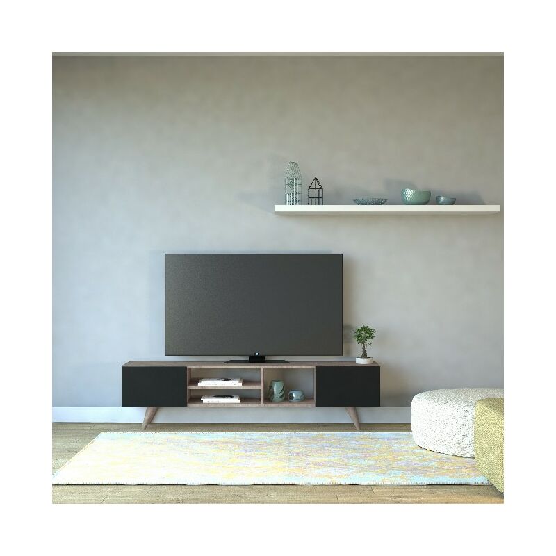 Mueble TV Dore Moderno - con Puertas, Compartimientos - para Salon - Nogal, Negro en Madera, 160 x 29,7 x 40,6 cm
Mueble TV Dore Moderno - con Puertas, Compartimientos - para Salon - Nogal, Negro en Madera, 160 x 29,7 x 40,6 cm