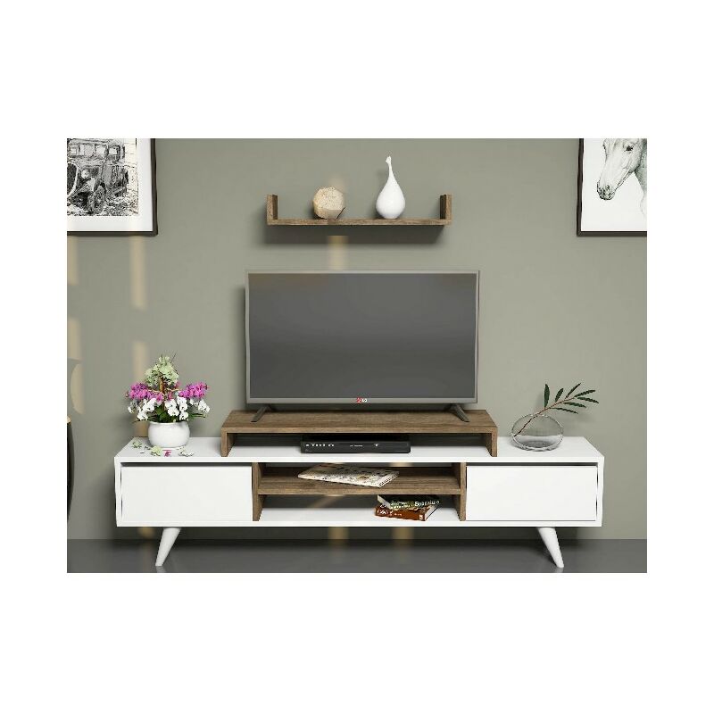 Mueble TV Melis Moderno de Pared - con Puertas, Estante, Compartimientos - para Salon - Blanco, Nogal en Madera, 160 x 29,7 x 38,6 cm
Mueble TV Melis Moderno de Pared - con Puertas, Estante, Compartimientos - para Salon - Blanco, Nogal en Madera, 160 x 29,7 x 38,6 cm