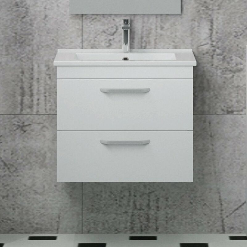 Aica - Mueble de Baño con Dos Cajones y Lavabo de Cerámica en Color Blanco, Colgante,58 cm (Largo) x 38 cm (Ancho) x 50 cm (Alto)
Aica - Mueble de Baño con Dos Cajones y Lavabo de Cerámica en Color Blanco, Colgante,58 cm (Largo) x 38 cm (Ancho) x 50 cm (Alto)