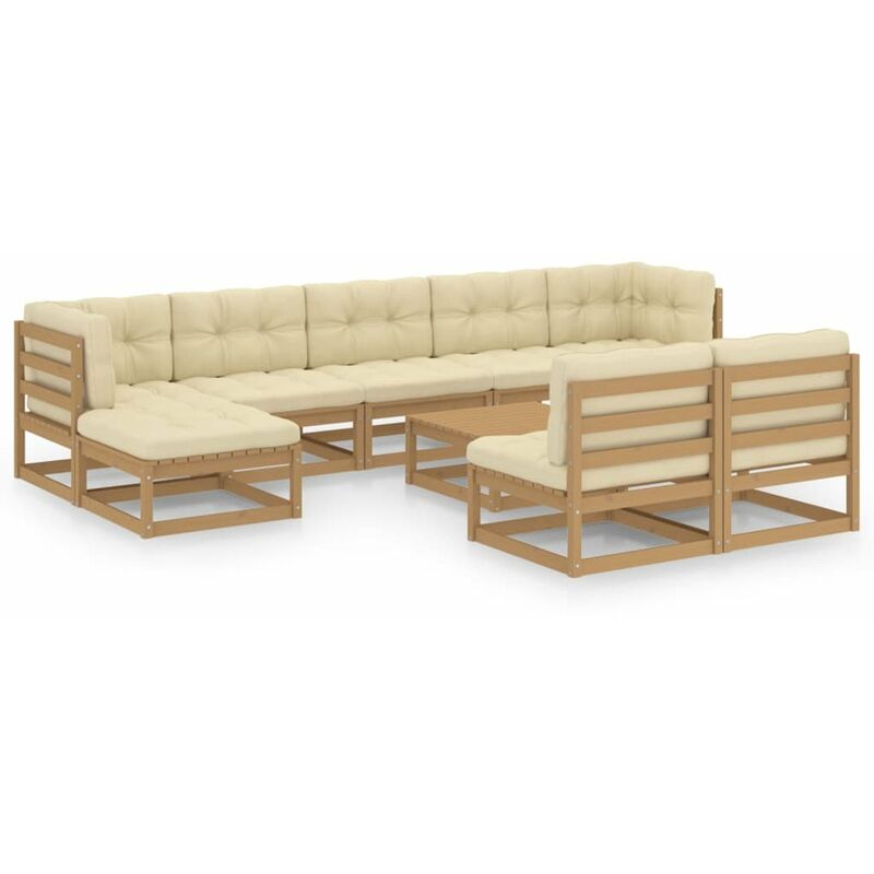 Happyshopping - Muebles de jardin 10 pzas y cojines marron miel madera de pino
Happyshopping - Muebles de jardin 10 pzas y cojines marron miel madera de pino