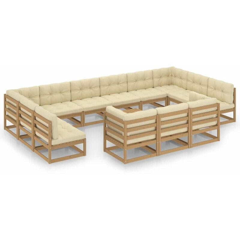Happyshopping - Muebles de jardin 14 pzas y cojines marron miel madera de pino
Happyshopping - Muebles de jardin 14 pzas y cojines marron miel madera de pino