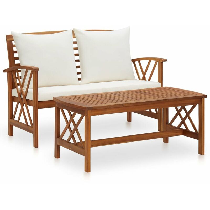 Happyshopping - Muebles de jardin 2 piezas con cojines madera maciza de acacia
Happyshopping - Muebles de jardin 2 piezas con cojines madera maciza de acacia