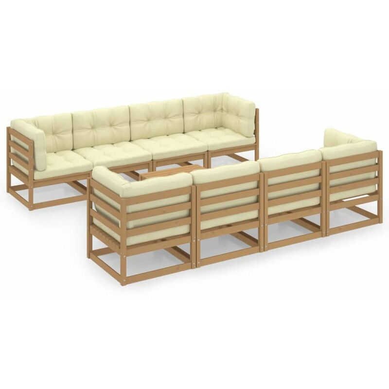Happyshopping - Muebles de jardin 9 piezas con cojines madera de pino maciza
Happyshopping - Muebles de jardin 9 piezas con cojines madera de pino maciza