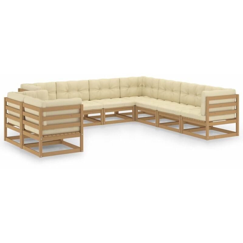 Happyshopping - Muebles de jardin 9 pzas y cojines marron miel madera pino
Happyshopping - Muebles de jardin 9 pzas y cojines marron miel madera pino