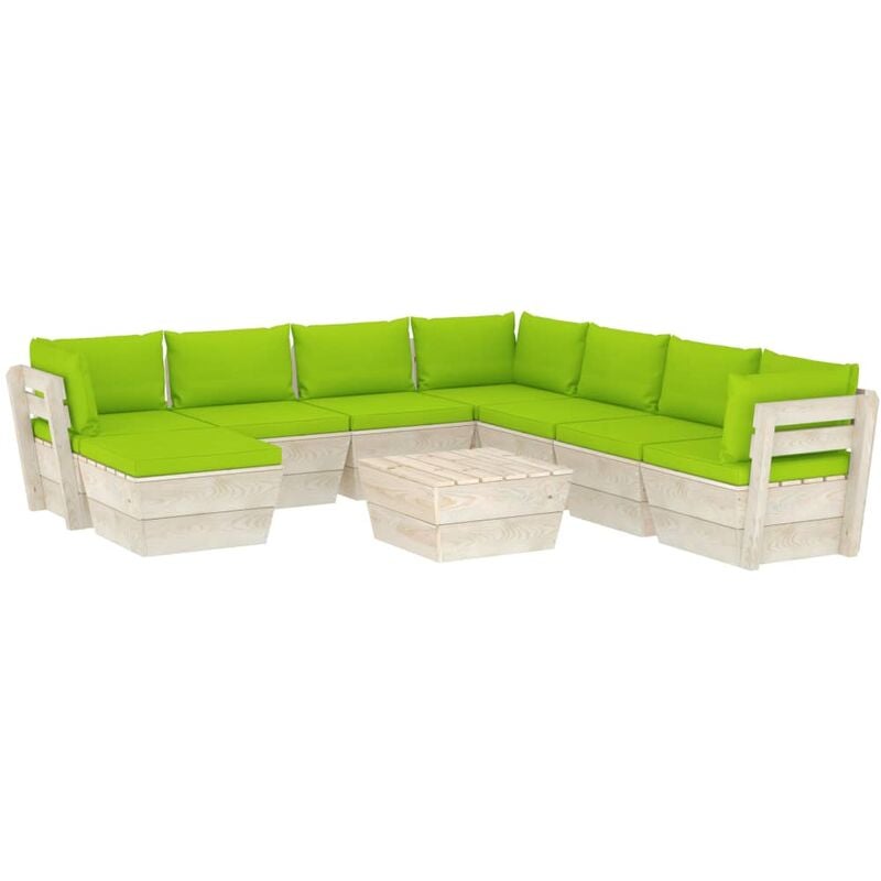 Youthup - Muebles de jardín de palets 9 piezas y cojines madera de abeto - Verde
Youthup - Muebles de jardín de palets 9 piezas y cojines madera de abeto - Verde