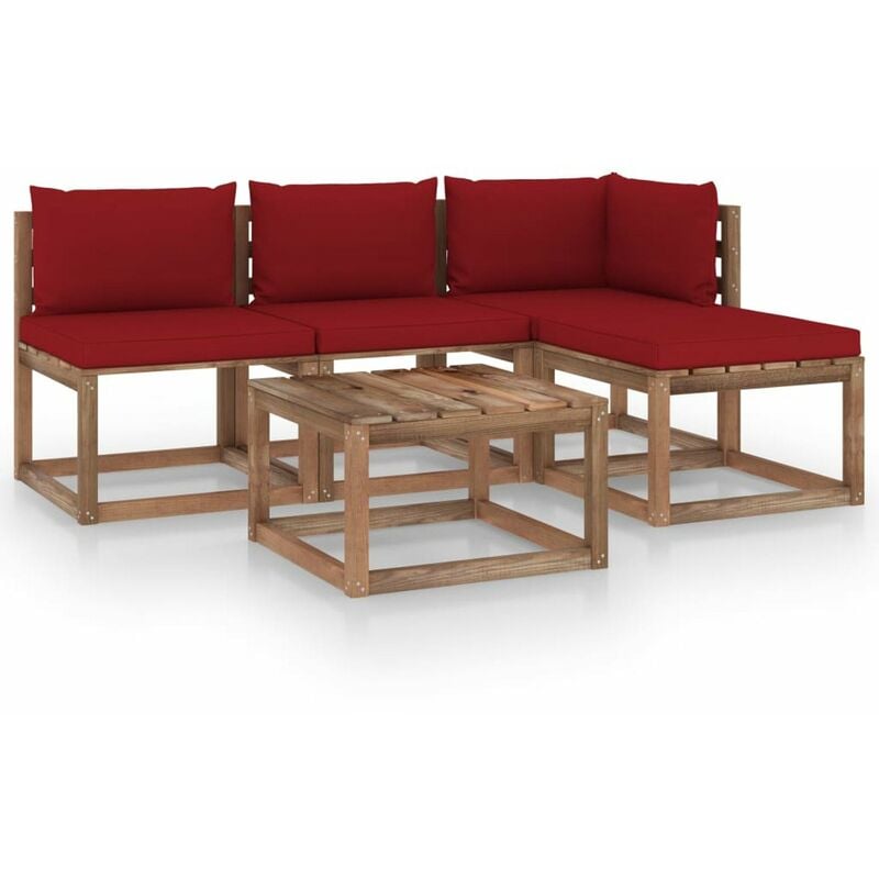 Muebles de palets jardin 5 pzas cojines madera pino impregnado
Muebles de palets jardin 5 pzas cojines madera pino impregnado