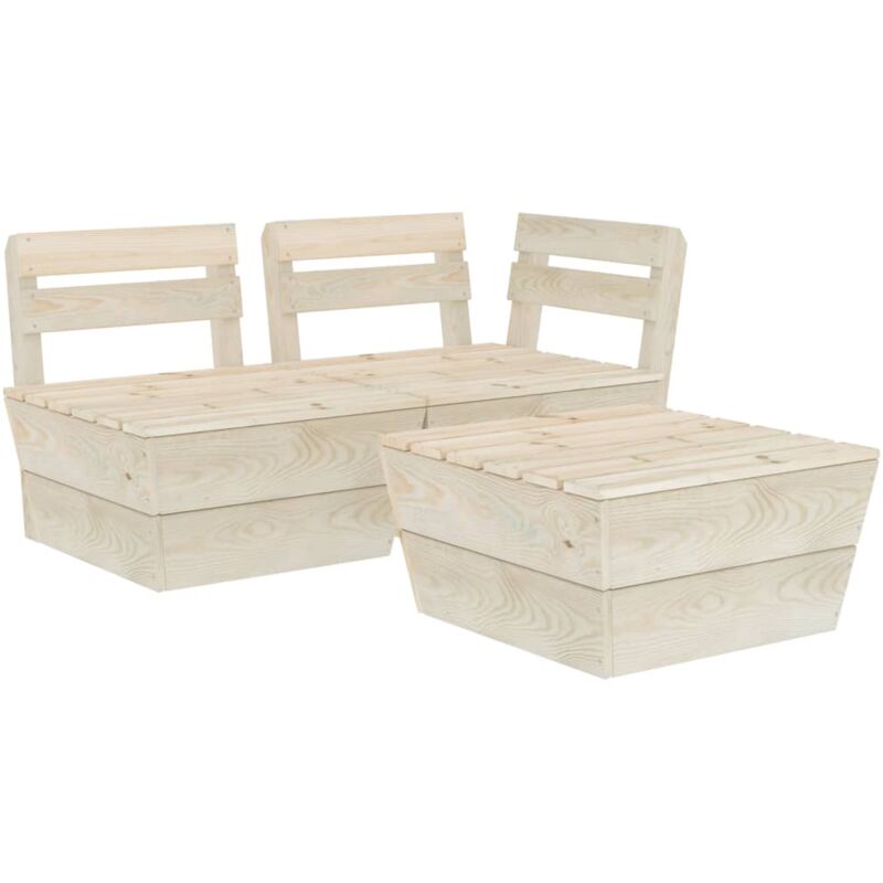 vidaXL Muebles de palets para jardín 3 pzas madera de abeto impregnada - Beige
vidaXL Muebles de palets para jardín 3 pzas madera de abeto impregnada - Beige