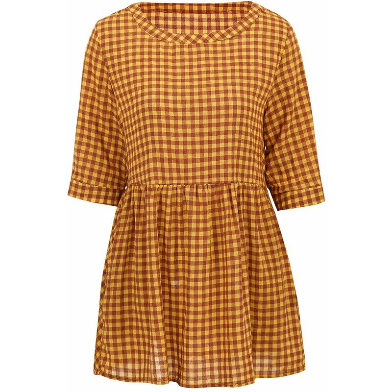 Mujeres Vintage Plaid Blusa larga Tunicas Manga 3/4 Bolsillos Tops sueltos ocasionales Mini vestido,Amarillo, XXL
Mujeres Vintage Plaid Blusa larga Tunicas Manga 3/4 Bolsillos Tops sueltos ocasionales Mini vestido,Amarillo, XXL