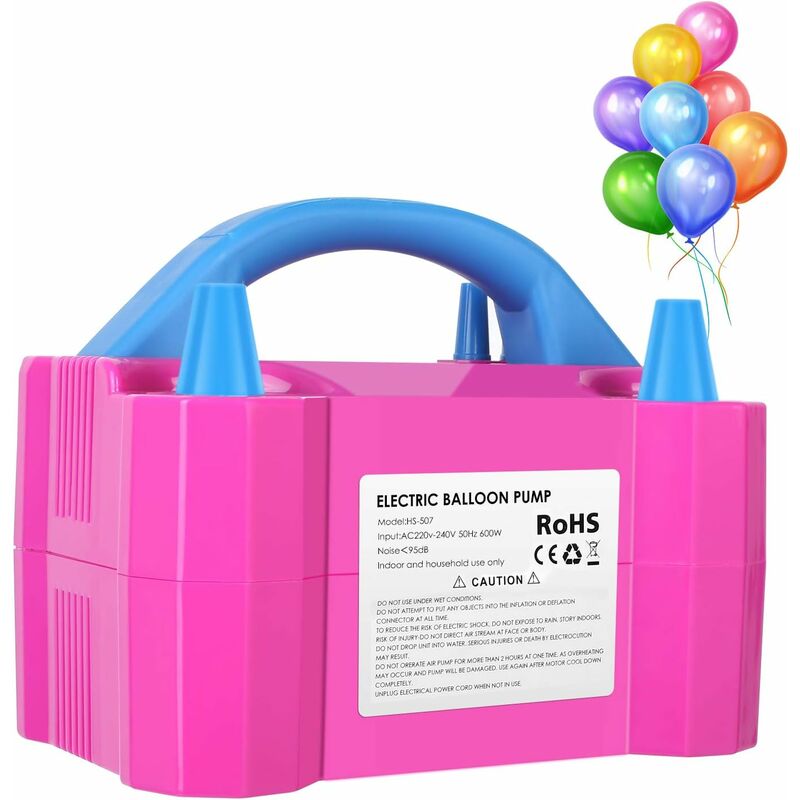 Bomba de globo eléctrica de 600 W, inflador de globos eléctrico portátil, inflador de globos con boquillas de aire de doble ventilador, para
Bomba de globo eléctrica de 600 W, inflador de globos eléctrico portátil, inflador de globos con boquillas de aire de doble ventilador, para