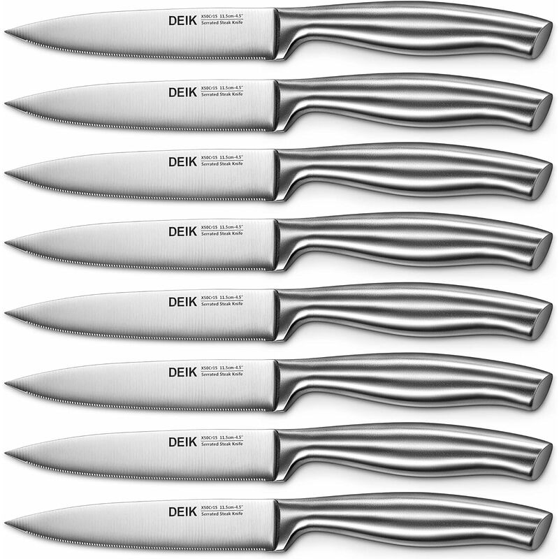 Cuchillos de carne, juego de 8 cuchillos de acero inoxidable, mango ergonómico, acero inoxidable, 11 cm - Mvpower
Cuchillos de carne, juego de 8 cuchillos de acero inoxidable, mango ergonómico, acero inoxidable, 11 cm - Mvpower