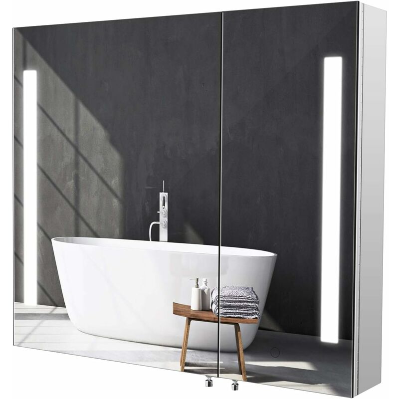 Espejo de pared para gabinete de baño con iluminación LED integrada Interruptor táctil Sensor de acero inoxidable 76x66x13cm - Mvpower
Espejo de pared para gabinete de baño con iluminación LED integrada Interruptor táctil Sensor de acero inoxidable 76x66x13cm - Mvpower