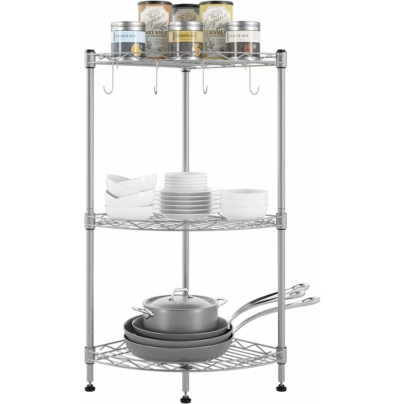 Estante de cocina con 3 estantes Estante de esquina Estante para platos de hierro Estante para especias con 4 ganchos - Mvpower
Estante de cocina con 3 estantes Estante de esquina Estante para platos de hierro Estante para especias con 4 ganchos - Mvpower