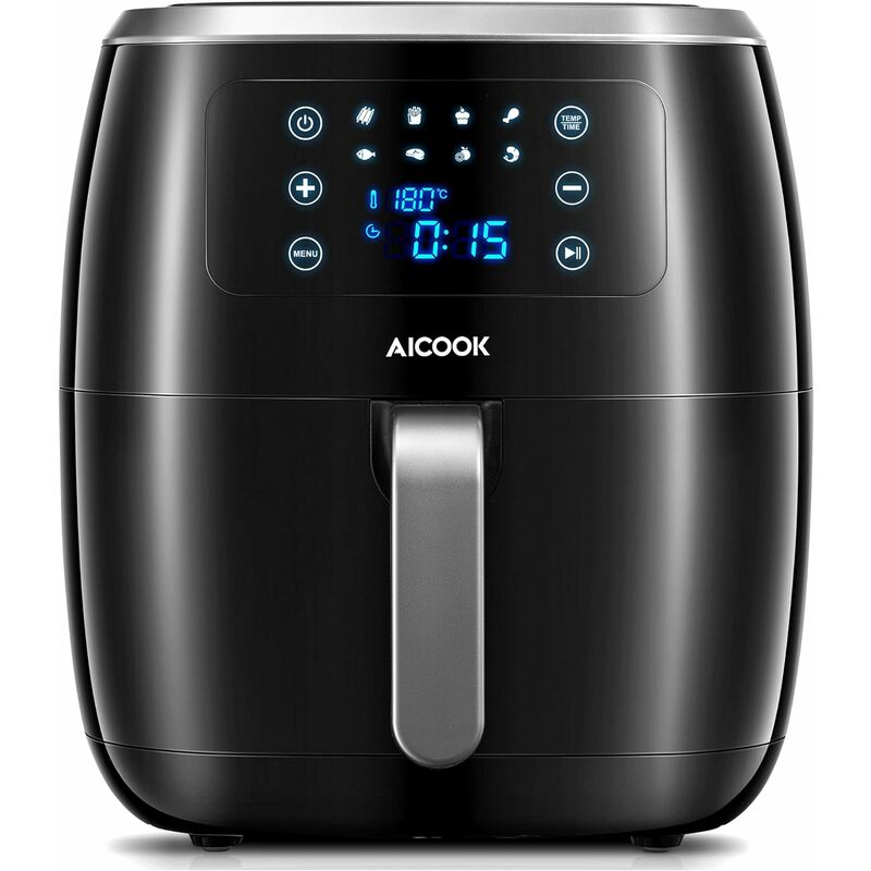 Freidora de aire caliente, 1800 W y 6 L XXL Silent Airfryer Freidora de aire caliente con 8 programas, pantalla táctil LED, receta, sin aceite [Clase
Freidora de aire caliente, 1800 W y 6 L XXL Silent Airfryer Freidora de aire caliente con 8 programas, pantalla táctil LED, receta, sin aceite [Clase