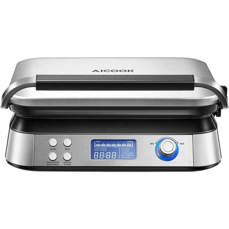 Plancha para gofres belga 1600 W, plancha para gofres Double Smart Pro con pantalla LED, 2 rebanadas, 5 programas diferentes, 7 niveles de tostado,
Plancha para gofres belga 1600 W, plancha para gofres Double Smart Pro con pantalla LED, 2 rebanadas, 5 programas diferentes, 7 niveles de tostado,