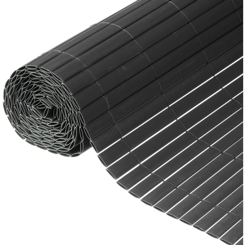Nature Valla de ocultación jardín doble cara PVC gris antracita 1x3 m