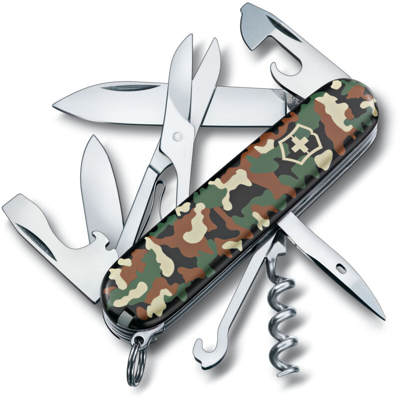 Navaja Suiza Victorinox Climber, 14 funciones, incluye tijeras y gancho multiusos, 82 gr, color camuflaje
Navaja Suiza Victorinox Climber, 14 funciones, incluye tijeras y gancho multiusos, 82 gr, color camuflaje