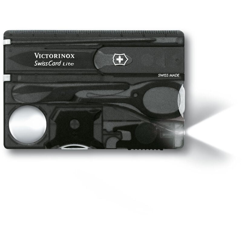 Victorinox - Tarjeta multiusos Suiza Swiss Card Lite, con 13 funciones, la compañera funcional para su cartera, color negro transparente
Victorinox - Tarjeta multiusos Suiza Swiss Card Lite, con 13 funciones, la compañera funcional para su cartera, color negro transparente