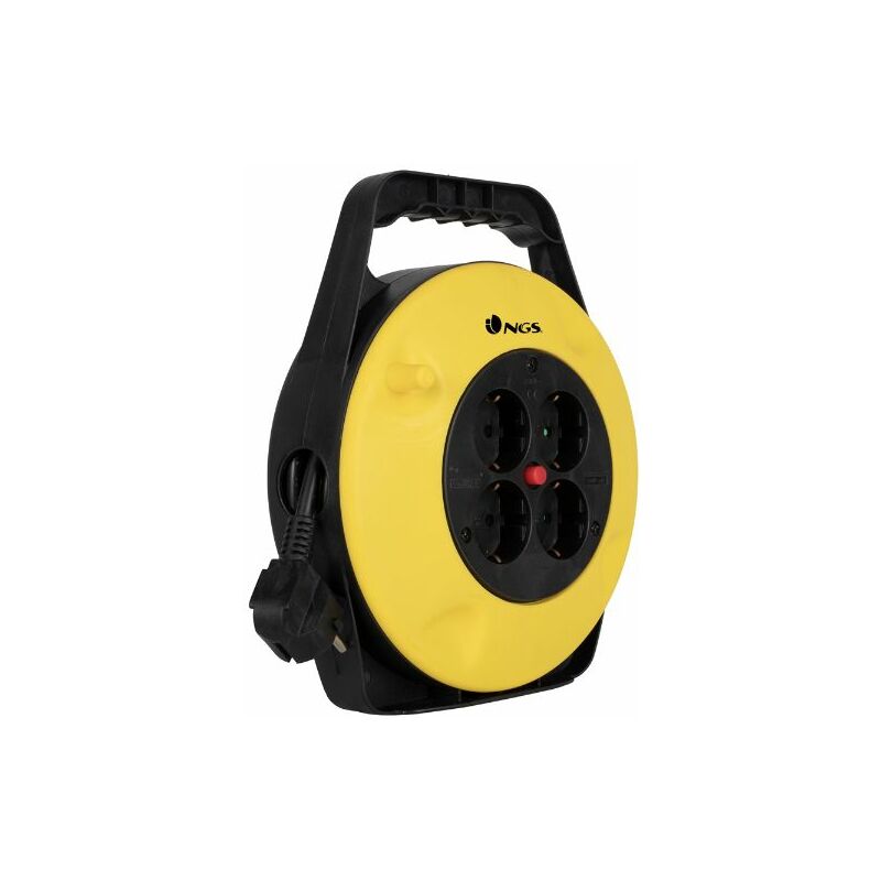 GRIDROUND - Alargador de Enchufes con 10 Metros de Cable y 4 Tomas Schuko con Protección Térmica, Carrete Alargador de Corriente 250V 3500W - NGS
GRIDROUND - Alargador de Enchufes con 10 Metros de Cable y 4 Tomas Schuko con Protección Térmica, Carrete Alargador de Corriente 250V 3500W - NGS