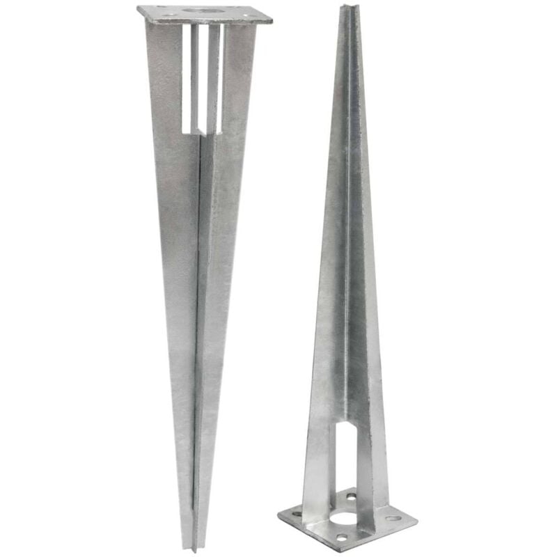 Estaca de metal galvanizado de forma piramidal aprox 50cm de largo | ideal para clavar y asegurar en el suelo postes para vallas de aprox Ø34mm |
Estaca de metal galvanizado de forma piramidal aprox 50cm de largo | ideal para clavar y asegurar en el suelo postes para vallas de aprox Ø34mm |