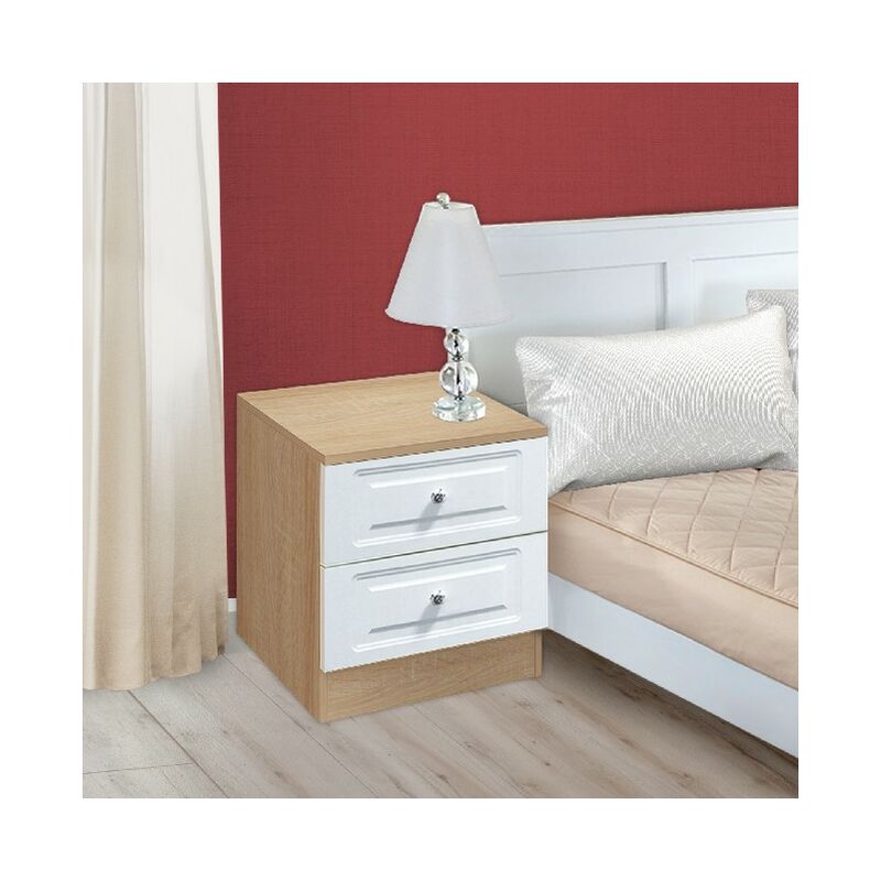 Nightstand Martino - con cajones - para el dormitorio - Roble, Blanco en Aglomerado con revestimiento de melamina, MDF, 51 x 39 x 90 cm
Nightstand Martino - con cajones - para el dormitorio - Roble, Blanco en Aglomerado con revestimiento de melamina, MDF, 51 x 39 x 90 cm