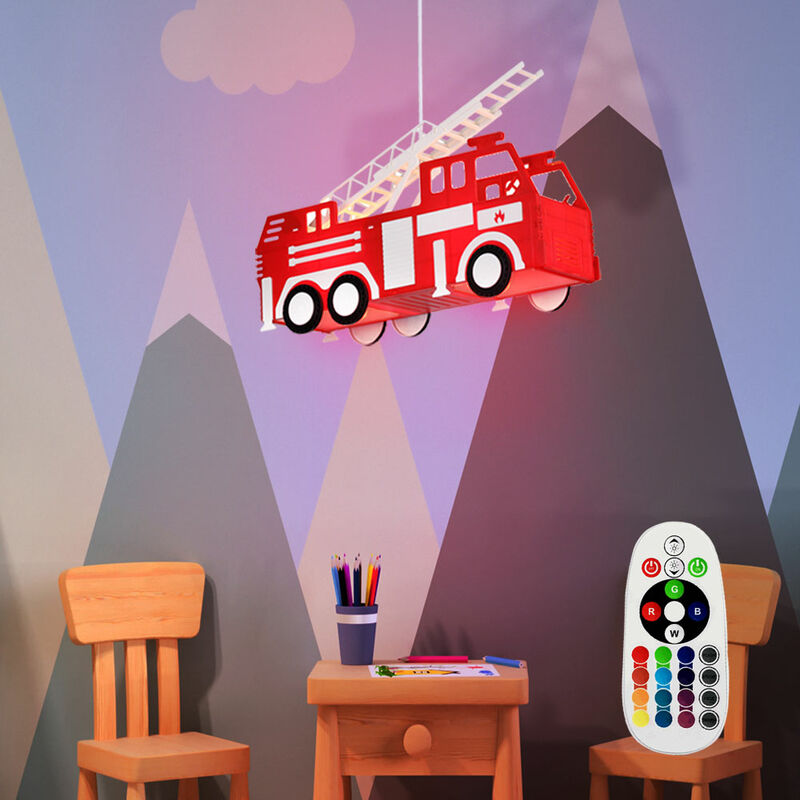 RGB LED Niños Bomberos Coche Colgante Péndulo Lámpara de techo Luminaria Cambiador de color Control remoto Iluminación regulable
RGB LED Niños Bomberos Coche Colgante Péndulo Lámpara de techo Luminaria Cambiador de color Control remoto Iluminación regulable