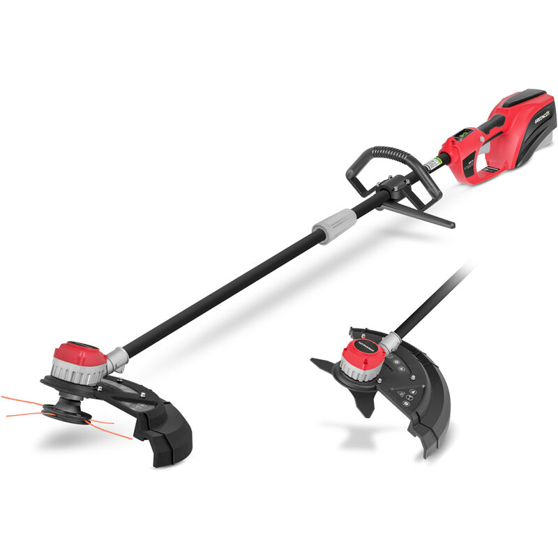 Desbrozadora de batería de litio de 40V y velocidad máximo 6500 rpm. Ancho de corte 260mm (arbustos) y 380mm (césped) - Greencut GGT400L-2
Desbrozadora de batería de litio de 40V y velocidad máximo 6500 rpm. Ancho de corte 260mm (arbustos) y 380mm (césped) - Greencut GGT400L-2
