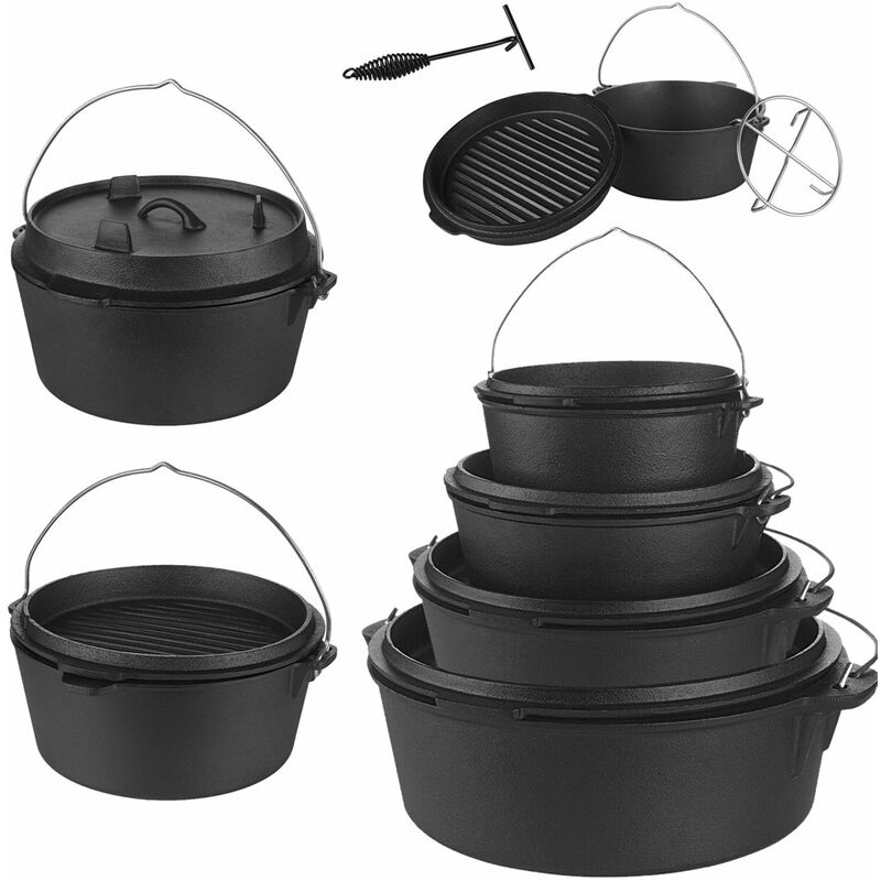 Olla de cocción Horno holandés Olla de hierro fundido Olla de hierro fundido Camping Utensilios de cocina Levantador de tapa Hervidor Asador Olla de
Olla de cocción Horno holandés Olla de hierro fundido Olla de hierro fundido Camping Utensilios de cocina Levantador de tapa Hervidor Asador Olla de
