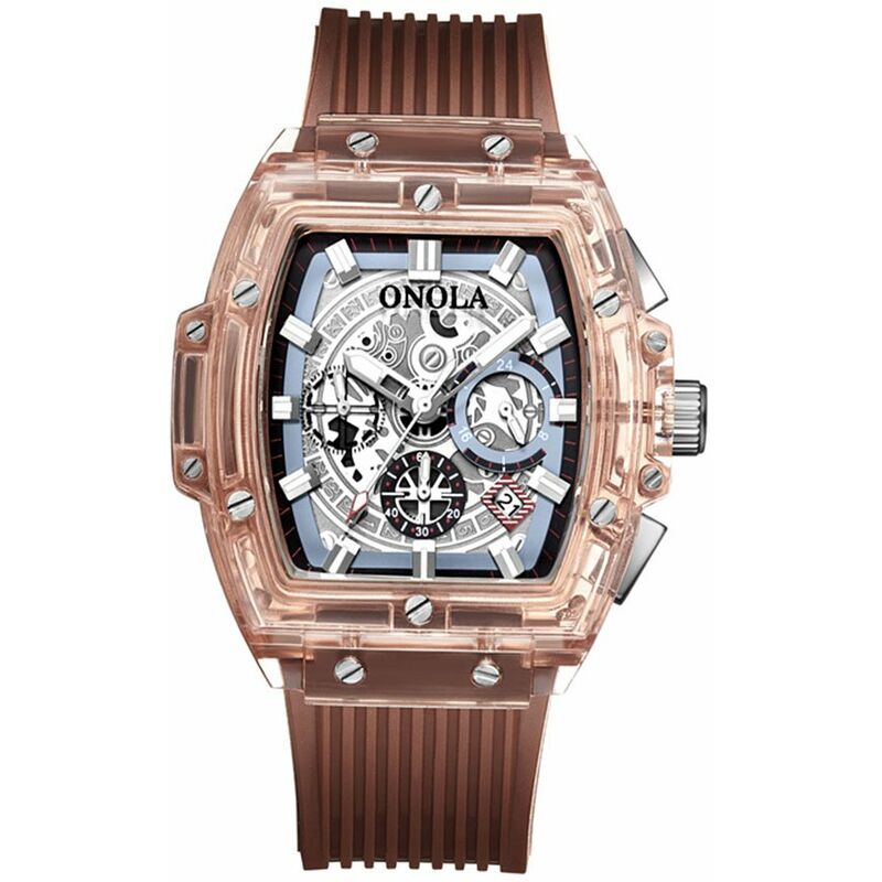 ON6011 Reloj de cuarzo para hombre Transpaernt Dial hueco Banda de gel de silice Reloj de pulsera multifuncion de moda 3ATM Pantalla luminosa
ON6011 Reloj de cuarzo para hombre Transpaernt Dial hueco Banda de gel de silice Reloj de pulsera multifuncion de moda 3ATM Pantalla luminosa