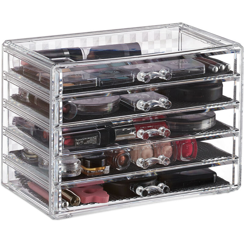 Organizador de maquillaje, Cinco cajones, Caja para cosméticos, Fundas protectoras, Transparente
Organizador de maquillaje, Cinco cajones, Caja para cosméticos, Fundas protectoras, Transparente