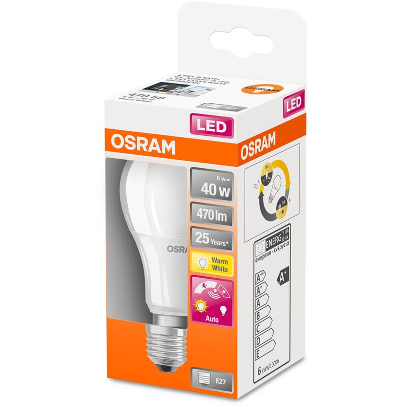 LED VALUE CLASSIC A Bombilla LED , Casquillo E27 , 2700 K , 5,50 W , Equivalente a 40W , mate , Blanco cálido - Osram
LED VALUE CLASSIC A Bombilla LED , Casquillo E27 , 2700 K , 5,50 W , Equivalente a 40W , mate , Blanco cálido - Osram