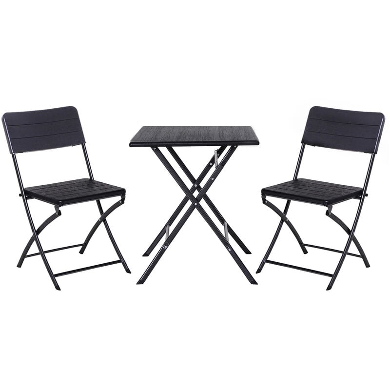 Outsunny - 3 Piezas de Mesa y Sillas Plegable para Exterior Conjunto de Muebles de Jardín - negro
Outsunny - 3 Piezas de Mesa y Sillas Plegable para Exterior Conjunto de Muebles de Jardín - negro