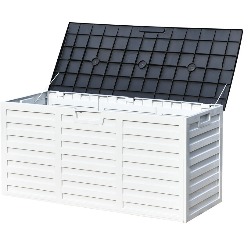 Baúl de Almacenaje Exterior 260L con Asas y Ruedas Incorporados 112x49x53,5cm - Blanco
Baúl de Almacenaje Exterior 260L con Asas y Ruedas Incorporados 112x49x53,5cm - Blanco