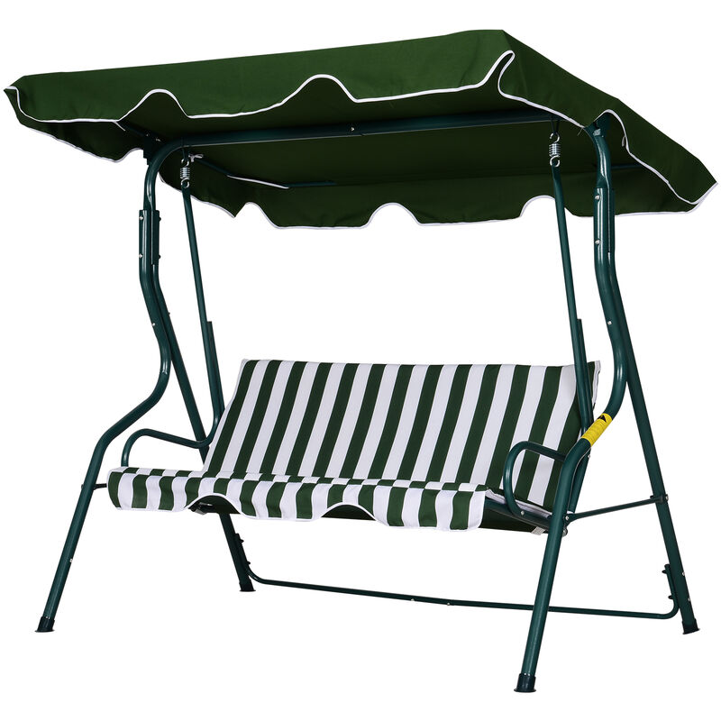 Outsunny - Columpio Balancín de Jardín Exterior 3 Plazas de Metal con Cojín y Techo Ajustable para Balcón Terraza Carga 200 kg 170x110x153 cm - Verde
Outsunny - Columpio Balancín de Jardín Exterior 3 Plazas de Metal con Cojín y Techo Ajustable para Balcón Terraza Carga 200 kg 170x110x153 cm - Verde