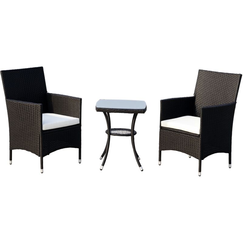 Outsunny - Conjunto de Muebles de Exterior de Ratán 1 Mesa 2 Sillas Estructura Metal Negro - Negro
Outsunny - Conjunto de Muebles de Exterior de Ratán 1 Mesa 2 Sillas Estructura Metal Negro - Negro
