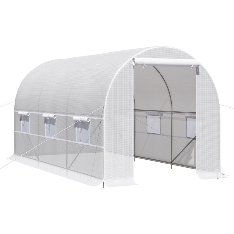 Outsunny - Invernadero de Túnel Jardín 400x200x200 cm con Puerta Enrollable y 6 Ventanas Cubierta PE 140 g/m² Marco de Metal para Cultivo Plantas
Outsunny - Invernadero de Túnel Jardín 400x200x200 cm con Puerta Enrollable y 6 Ventanas Cubierta PE 140 g/m² Marco de Metal para Cultivo Plantas