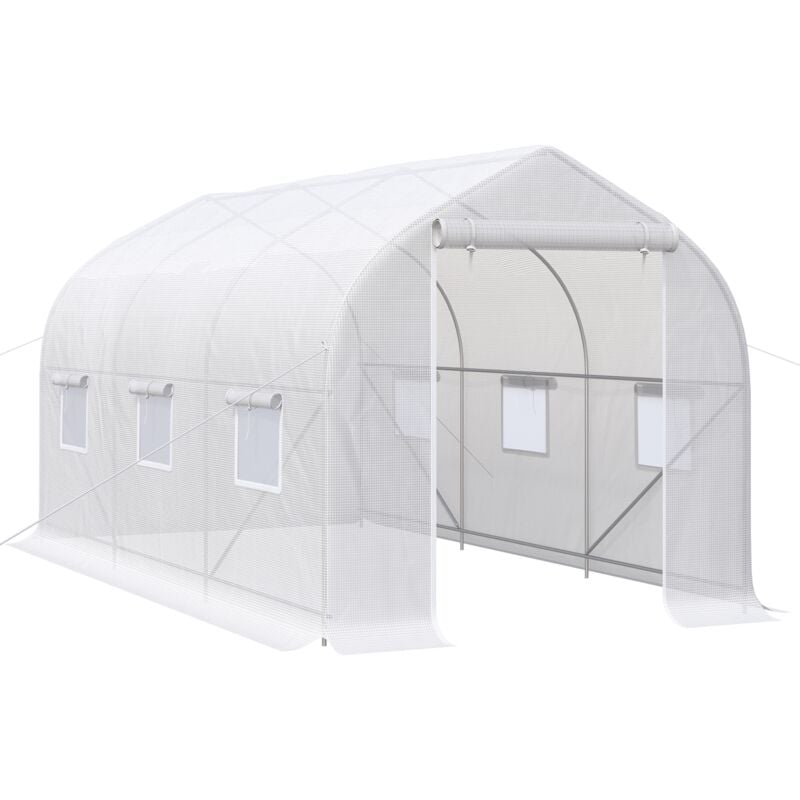 Outsunny - Invernadero de Jardín 400x200x200 cm Tipo Túnel con 6 Ventanas Transpirables y Puerta Enrollable con Cremallera Huerto para Cultivo
Outsunny - Invernadero de Jardín 400x200x200 cm Tipo Túnel con 6 Ventanas Transpirables y Puerta Enrollable con Cremallera Huerto para Cultivo