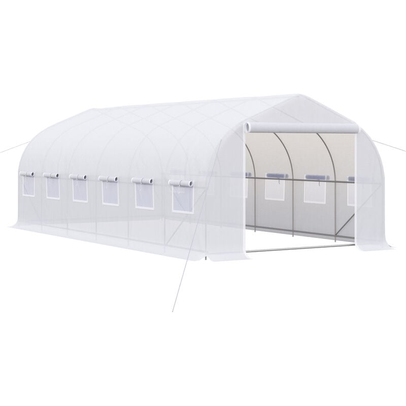 Outsunny - Invernadero de Túnel 595x300x200 cm Invernadero de Jardín Grande con 12 Ventanas y Puerta Enrollable con Cremallera para Cultivo Plantas
Outsunny - Invernadero de Túnel 595x300x200 cm Invernadero de Jardín Grande con 12 Ventanas y Puerta Enrollable con Cremallera para Cultivo Plantas