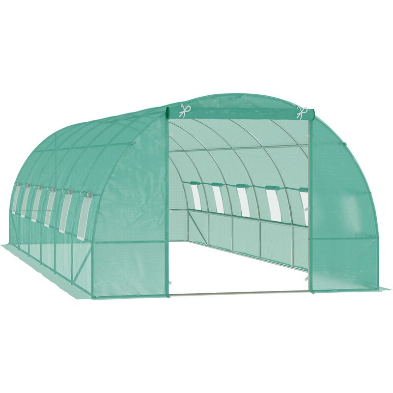 Outsunny - Invernadero de Túnel 800x300x200 cm con 12 Ventanas y Puerta Enrollable Cubierta PE 140 g/m² y Acero para Cultivo de Plantas Verduras
Outsunny - Invernadero de Túnel 800x300x200 cm con 12 Ventanas y Puerta Enrollable Cubierta PE 140 g/m² y Acero para Cultivo de Plantas Verduras