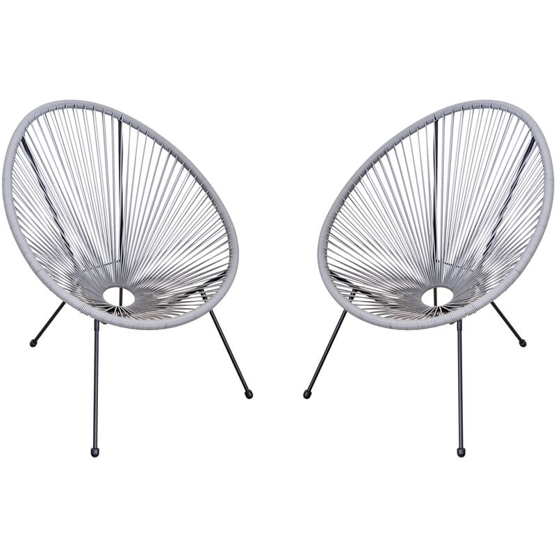 Conjunto de 2 Sillas de Jardín de Ratán Pack 2 Sillas Acapulco Forma Ovalada con Reposabrazos Respaldo Alto Interior Exterior 73x77x87 cm Gris - Gris
Conjunto de 2 Sillas de Jardín de Ratán Pack 2 Sillas Acapulco Forma Ovalada con Reposabrazos Respaldo Alto Interior Exterior 73x77x87 cm Gris - Gris