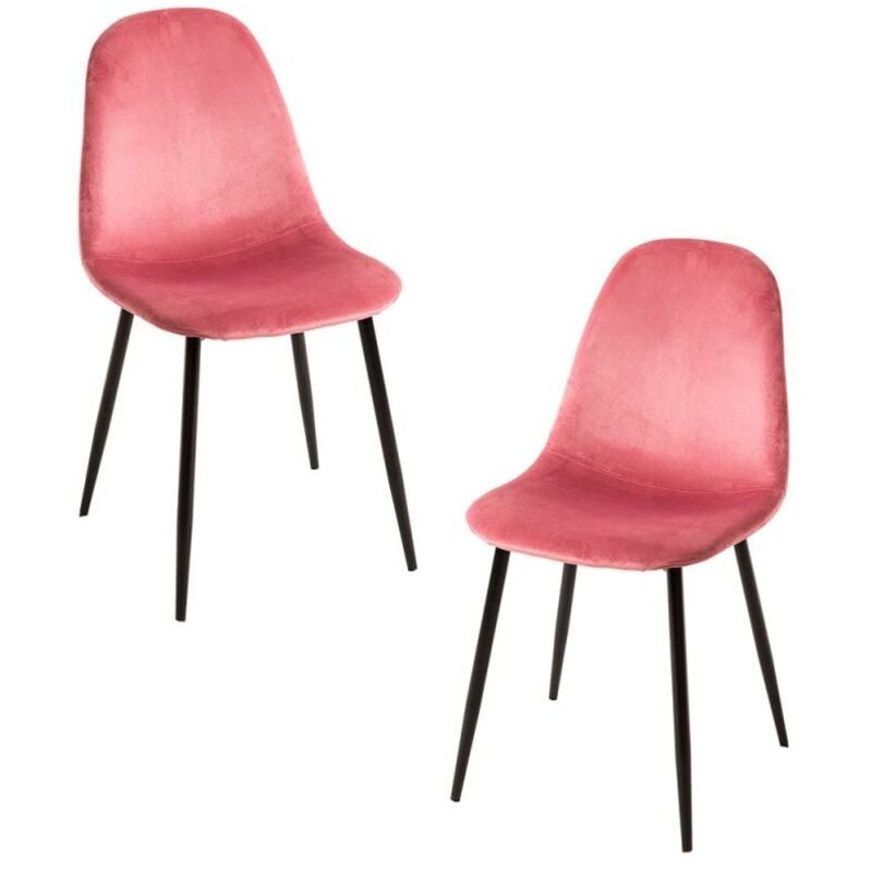 Packs Sillas Comedor - Pack 2 Sillas Teok Black Terciopelo - Rosa 
Packs Sillas Comedor - Pack 2 Sillas Teok Black Terciopelo - Rosa