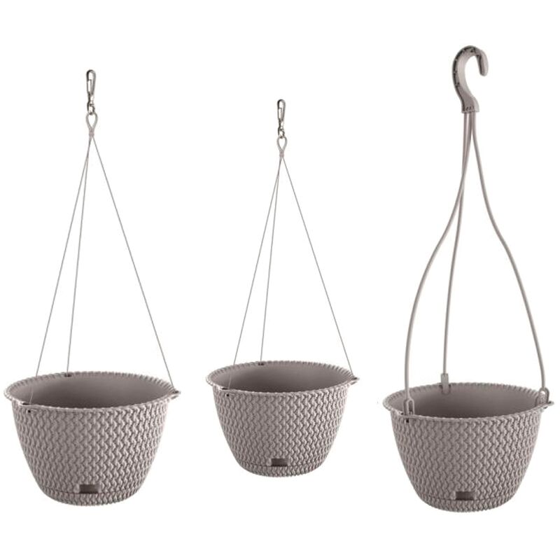 Wellhome - Pack 3 macetas redondas colgantes Prosperplast (3/4,8/4,8 litros) Splofy Round de plastico en color gris
Wellhome - Pack 3 macetas redondas colgantes Prosperplast (3/4,8/4,8 litros) Splofy Round de plastico en color gris