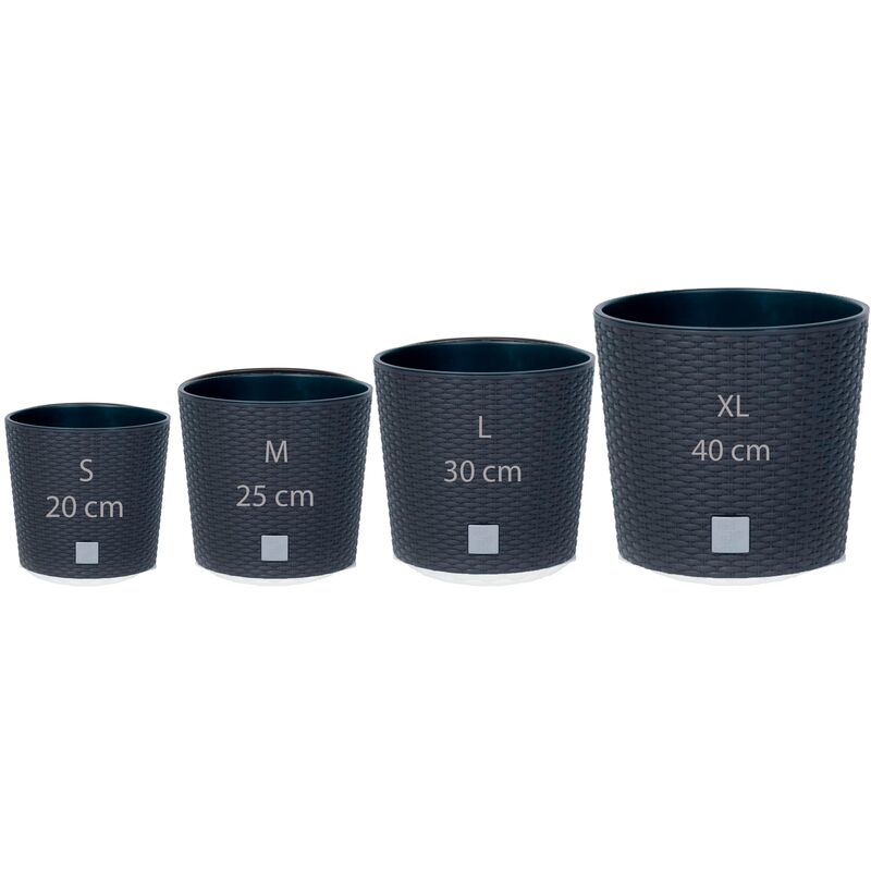 Wellhome - Pack 4 macetas redondas Prosperplast (4,7/8,7/15,3/37,65 litros) Rato Round de plastico en color antracita con deposito
Wellhome - Pack 4 macetas redondas Prosperplast (4,7/8,7/15,3/37,65 litros) Rato Round de plastico en color antracita con deposito