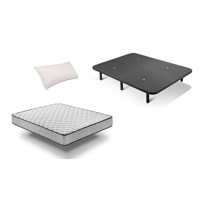 Pack Colchón Pronature Basic + Base Tapizada con patas + Almohada fibra 80x200cm
Pack Colchón Pronature Basic + Base Tapizada con patas + Almohada fibra 80x200cm