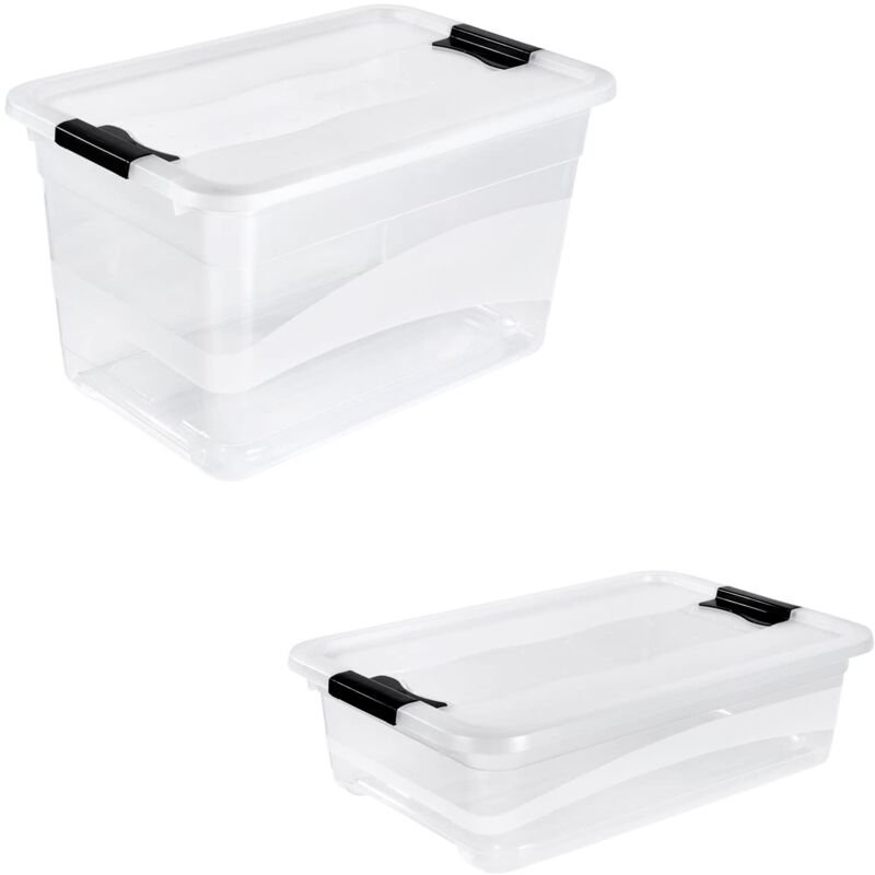 Keeeper - Pack de 2 cubos de almacenaje 28/52 litros con tapa Cornella de plastico transparente
Keeeper - Pack de 2 cubos de almacenaje 28/52 litros con tapa Cornella de plastico transparente