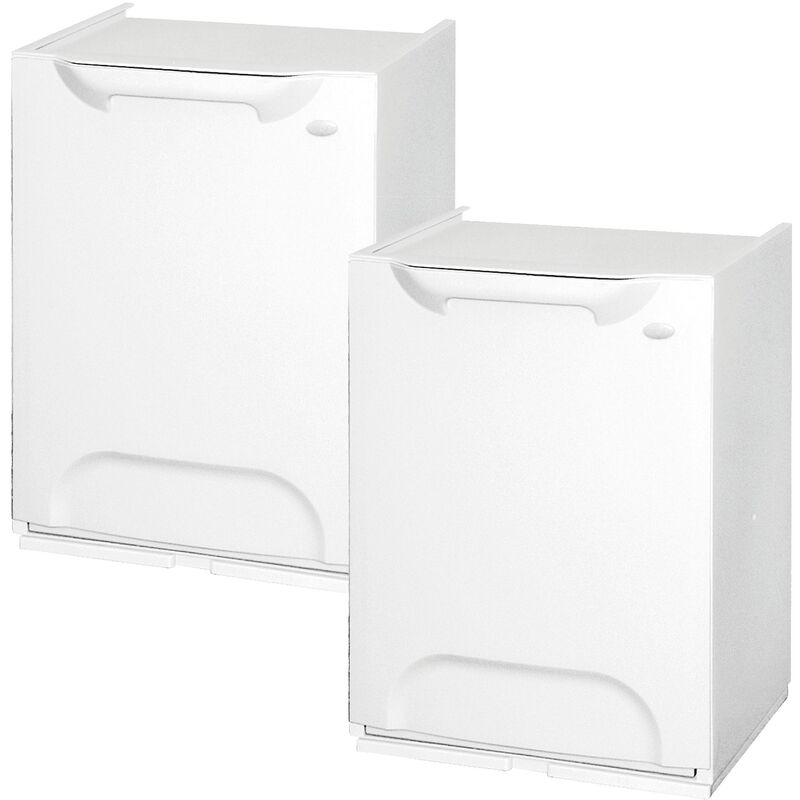 Wellhome - Pack de 2 papeleras de reciclaje en polipropileno color blanco, con depósito en el interior 40 L totales
Wellhome - Pack de 2 papeleras de reciclaje en polipropileno color blanco, con depósito en el interior 40 L totales