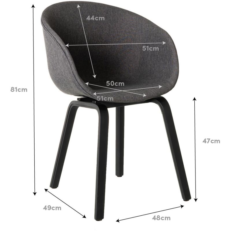 Pack de 2 sillas de comedor tapizadas grises de tela y madera de haya de 50x52x81 cm
Pack de 2 sillas de comedor tapizadas grises de tela y madera de haya de 50x52x81 cm