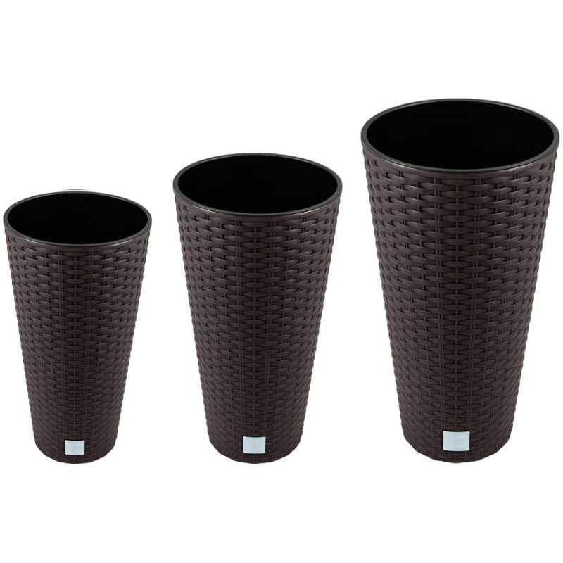 Wellhome - Pack de 3 maceteros altos con deposito Prosperplast Rato Tubus (8/15,5/27 L) en color ocre oscuro
Wellhome - Pack de 3 maceteros altos con deposito Prosperplast Rato Tubus (8/15,5/27 L) en color ocre oscuro